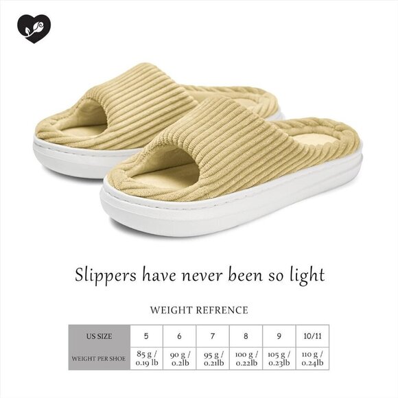 Slippers Memory OpenToe House Bedroom Corduroy Lightweight Shoes Comfy for Women - Picture 3 of 7